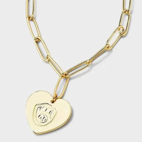 Luv Aj - Bijoux Sport by Luv Aj MLB Gold Logo Heart Coin Pe Gold - Picture 1 of 4